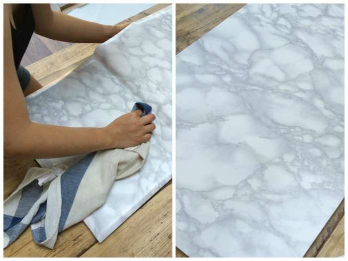 ling yeung b - DIY: GOLD AND FAUX MARBLE COFFEE TABLE IKEA HACK